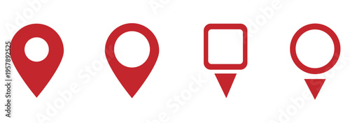 Set of map pin location icons. Modern map markers .Vector illustration on a white background.