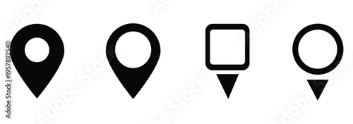 Set of map pin location icons. Modern map markers .Vector illustration on a white background.