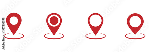 Location pin icon. Map pin place marker. Location icon. Map marker pointer icon set. GPS location symbol collection. Flat style - stock vector.