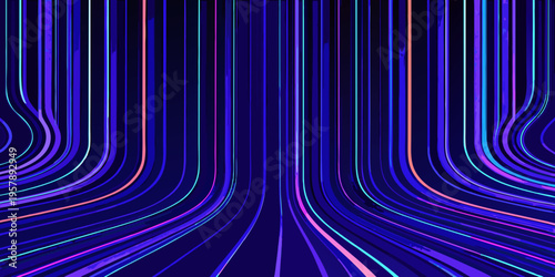 Abstract flowing neon lines create a futuristic immersive visual experience