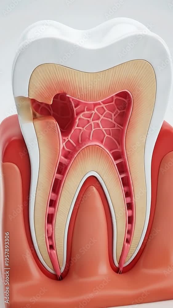 Tooth anatomy cross section decay cavity enamel dentin pulp gum medical ...