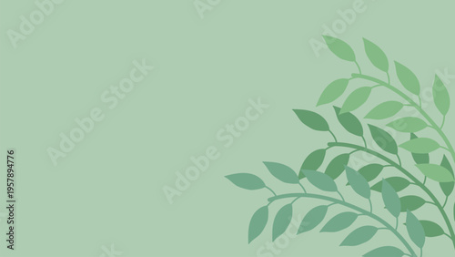 Muted minimalist botanical leaf-branch corner background for corporate reports and brochures