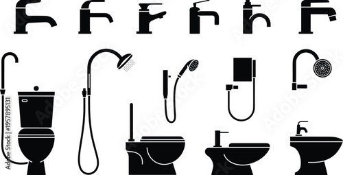 Black and white line of various musical instruments including saxophone trumpet tuba and trombone