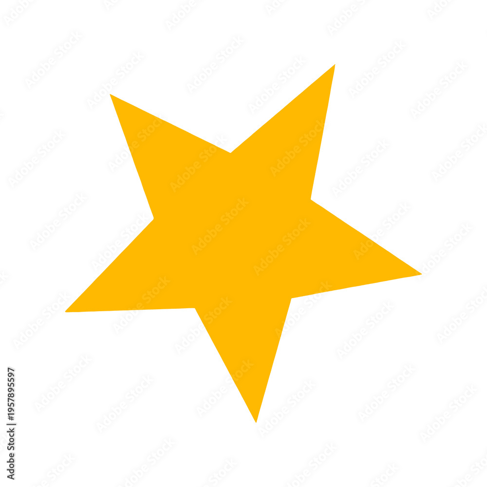 Obraz premium Bright yellow five-pointed star icon isolated on transparent background