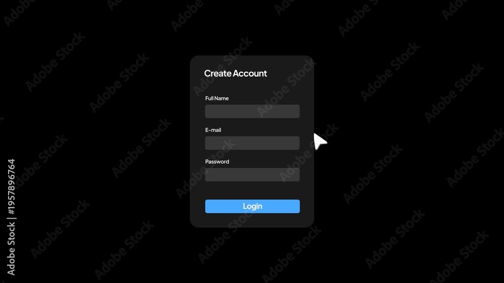 Create Account and login animation, Transparent background. 4K ...