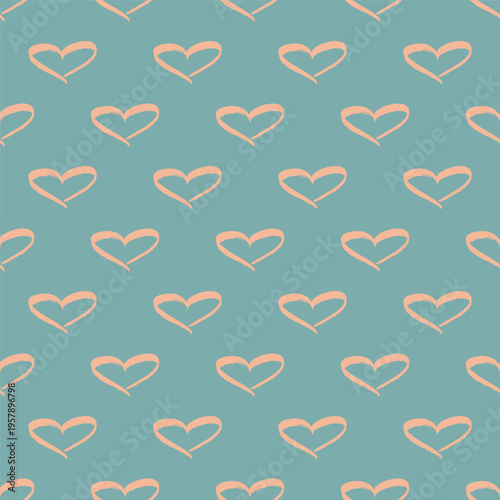 Seamless pattern with hand drawn heart doodle for decorative print, wrapping paper, greeting cards and fabric