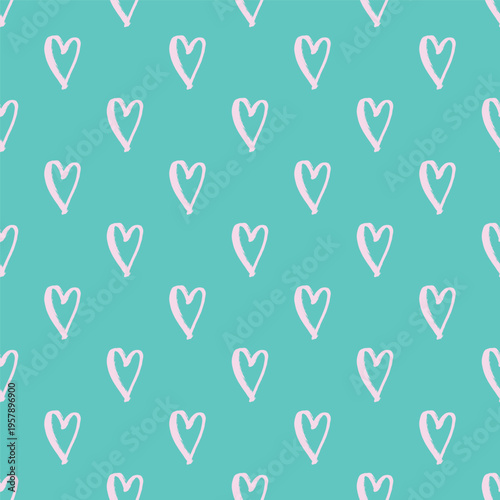 Seamless pattern with hand drawn heart doodle for decorative print, wrapping paper, greeting cards and fabric
