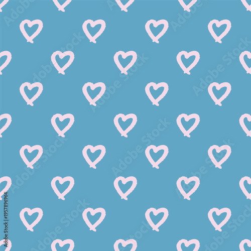 Seamless pattern with hand drawn heart doodle for decorative print, wrapping paper, greeting cards and fabric