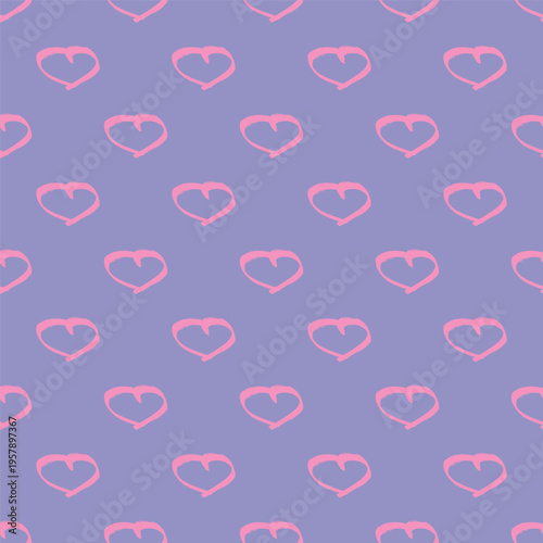 Seamless pattern with hand drawn heart doodle for decorative print, wrapping paper, greeting cards and fabric