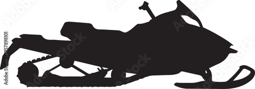 Silhouette snowmobile on white background. black icon drawing vector