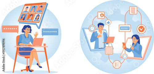 Remote team collaboration and communication through digital platforms