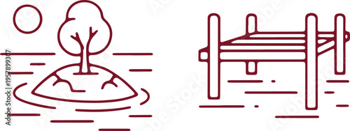 Serene island retreat and lakeside picnic scene under moonlight