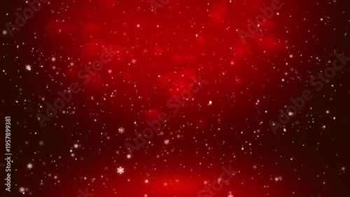 Christmas Snowflake Particles Moving Background with Magical Winter Glow