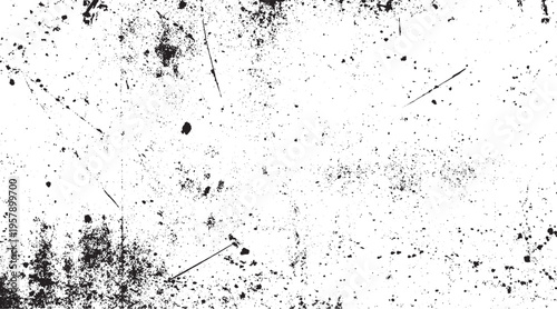 Abstract grunge textured vintage concrete wall background with ink splashes and dust pattern grain scratched texture vector black and white distressed.