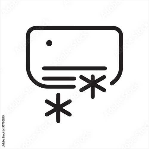 Air conditioning linear icon for hotels, motels, inns, apartments, store sites, mobile applications and print production. Vector illustration isolated on white background.