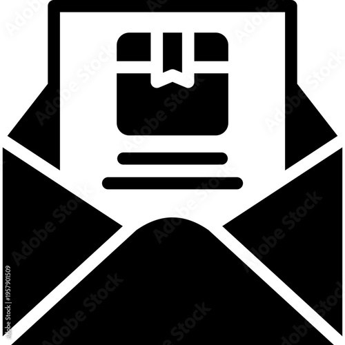 email icon illustration design with solid