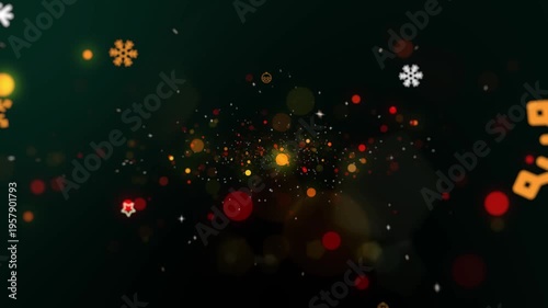 Christmas Snowflake Particles Moving Background with Magical Winter Glow