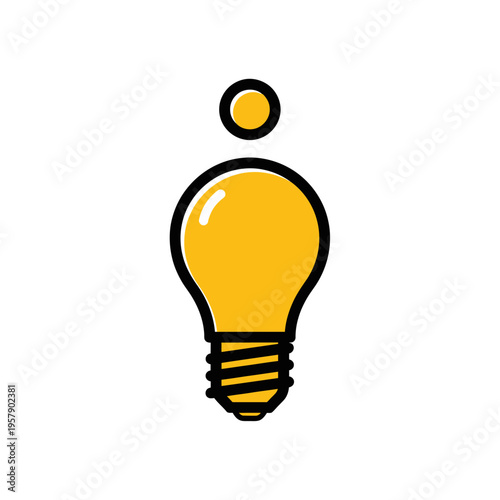 Yellow lightbulb icon symbolizing idea, solution, and inspiration