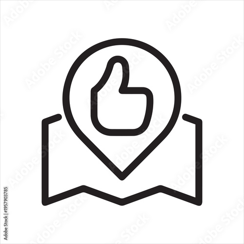 Premium Pictogram on Convenient Location. Such Line Icon as Map and Pin. Custom Vector Icon for Web and App in Outline Style.