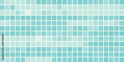 Abstract turquoise and white tiled background with gradient variations