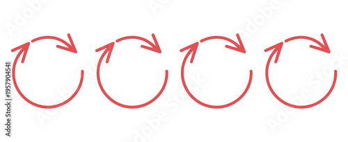 circle arrows icon set vector, reload repeat refresh rotate arrow icons, circular interface symbols collection, update sync design elements, digital user interface icons for apps and web projects.