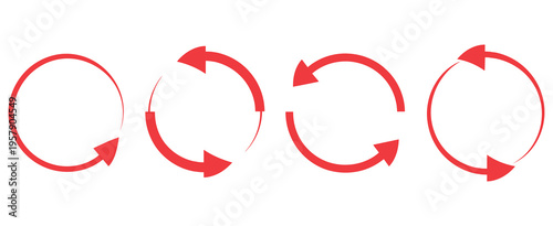 circle arrows icon set vector, reload repeat refresh rotate arrow icons, circular interface symbols collection, update sync design elements, digital user interface icons for apps and web projects.