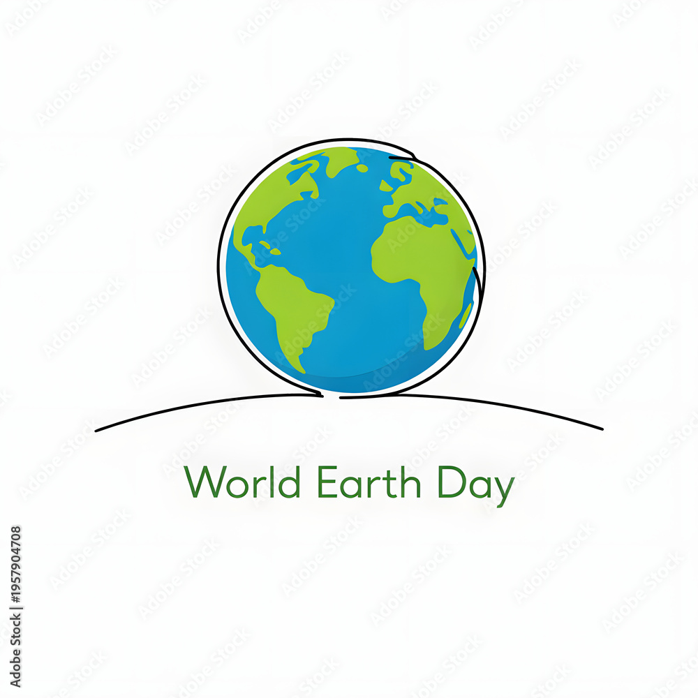Fototapeta premium World Earth Day is a global environmental awareness event focused on protecting the planet, promoting sustainability, and encouraging eco-friendly lifestyles.green earth globe