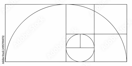 Diagram illustrating the golden ratio and geometric proportions