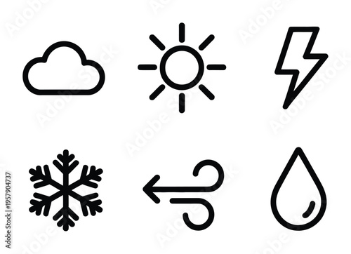 Weather Icons Vector Illustration