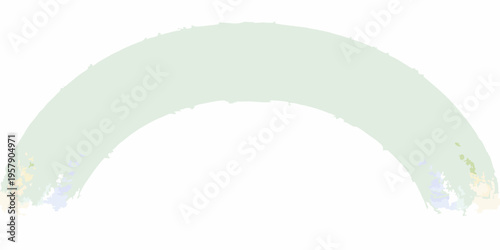 Abstract pastel rainbow arch with textured blended colors and white background
