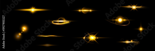 PNG sparkle flare golden halo, sunbeam burst, starlight glimmer, and lens spark for magical, space-inspired, and transparent radiant design compositions