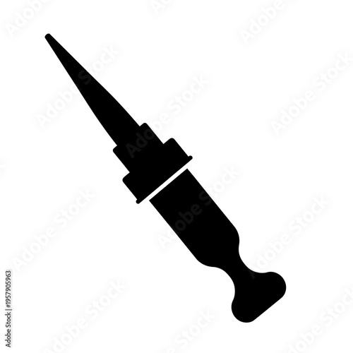 Flea Medicine Drop Tube Silhouette for Pet Parasite Prevention and Animal Healthcare