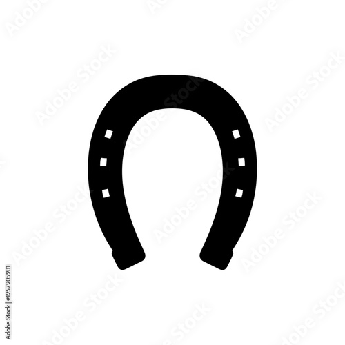Steel Horseshoe Silhouette, U-Shaped Metal Hoof Protection for Farrier Services and Equestrian Animal Care