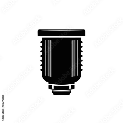 Gas Mask Filter Silhouette for Replaceable Screw-On Canisters and Respiratory Defense