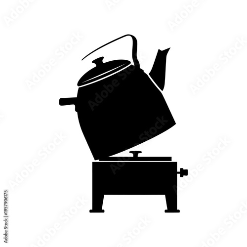 Steam Jacketed Kettle Silhouette, Large Tilting Cooking Cauldron for Industrial Food Processing and Catering