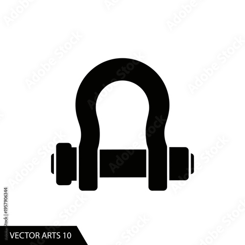 Maritime Shackle Silhouette for Heavy Duty Bow Shackles and Nautical Rigging Hardware