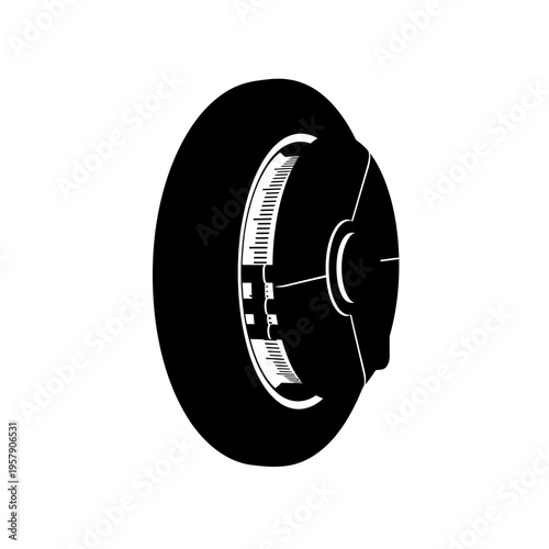 Measuring Wheel Silhouette for Rolling Distance Counters and Road Construction Surveys