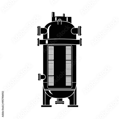 Subsea Separator Silhouette, Oil and Water Filter for Offshore Chemical Engineering and Deep Sea Processing