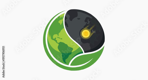 Earth Energy Depletion Concept Logo