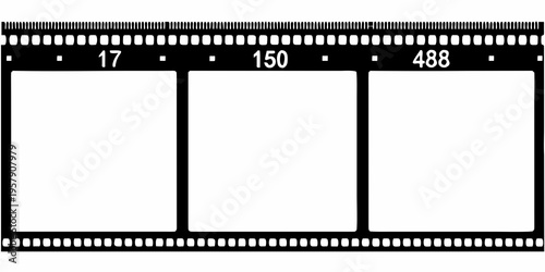 A strip of photographic film with exposure frame numbers shown