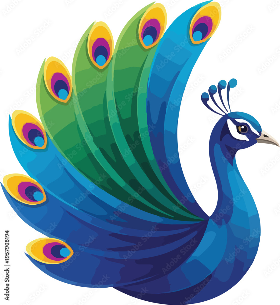 Fototapeta premium Elegant Peacock Logo Vector Design | Stylized Bird Silhouette with Decorative Feathers | Luxury Animal Symbol for Branding, Art, and Decoration