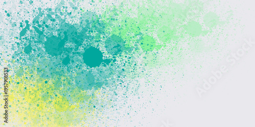 Abstract watercolor splatter background with vibrant paint bursts spreading diagonally from the bottom-left to the upper-right