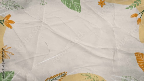 Elegant Autumn Flower Wedding Invitation Background with Paper Texture Illustration