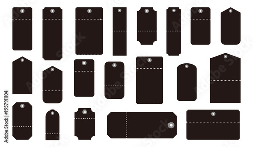 シンプルで使いやすいチケットやタグのデザインセット