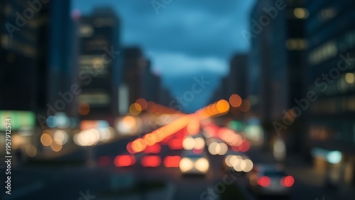 electic. Abstract urban nightscape with glowing city lights and bokeh, blending cool tones and warm highlights. travel magazines.