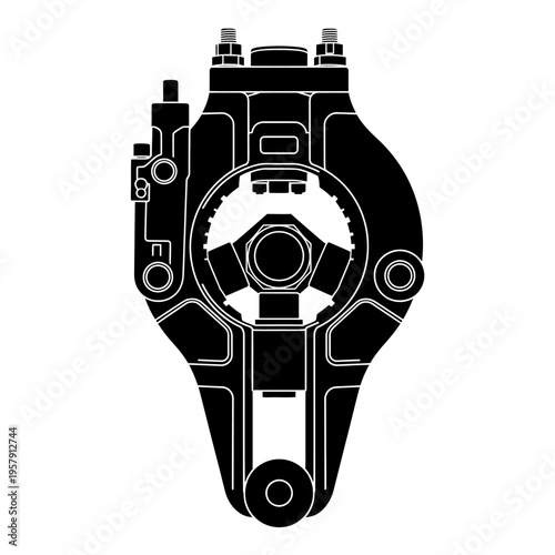 Subsea Hydraulic Bolt Tensioner Silhouette, Underwater Flange Tool for Pipeline Assembly and Rig Maintenance