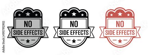 No Side Effects Vector Labels with Stars