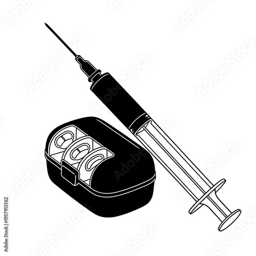 Pet Pill Dispenser Silhouette for Plastic Feeding Syringes and Animal Medication Tech