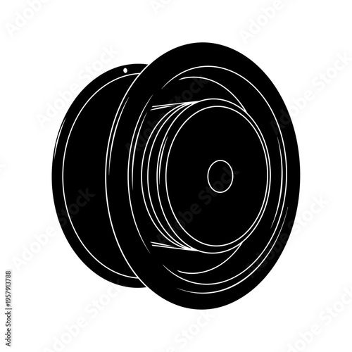 HVAC Duct Damper Silhouette for Circular Valve Plates and Airflow Control Engineering