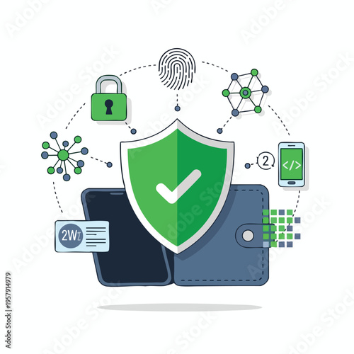 Digital shield protects financial data, login, and transactions with encryption